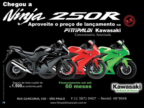 Agora a Kawasaki nacionalizou o preço da Ninja 250R para R$ 15.990